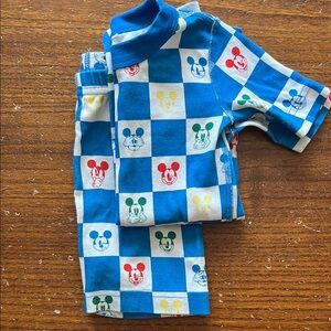 Hanna Andersson Disney Collection- Blue and Red Mickey Mouse Pajama Set